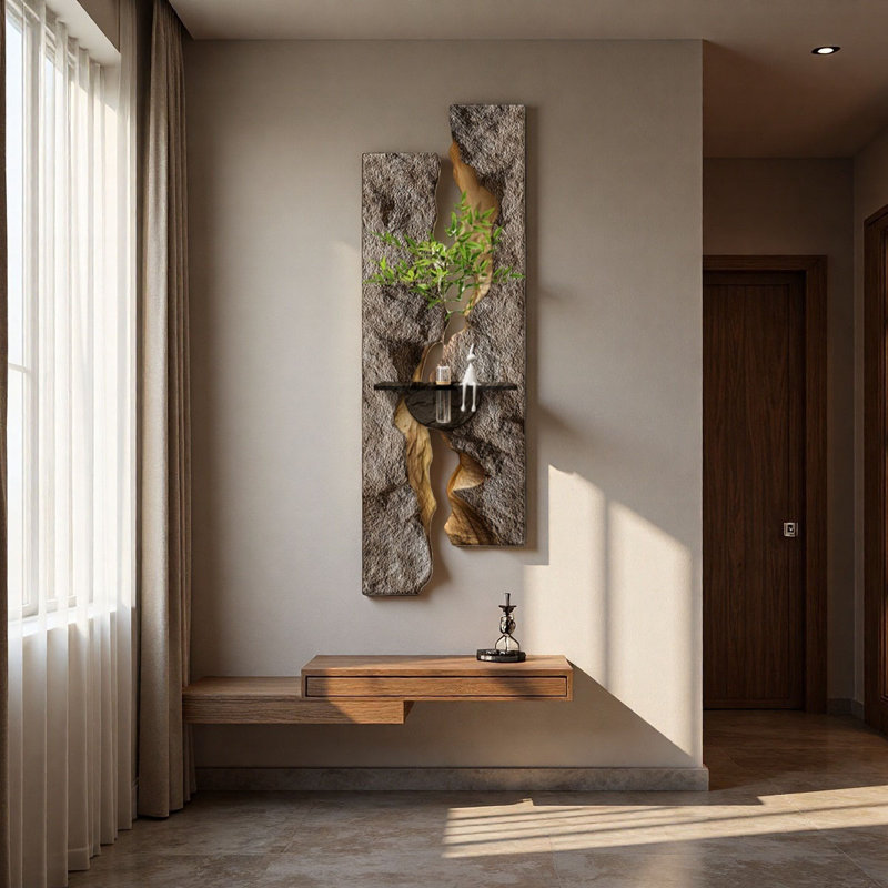 Trinx Luxury 3d Sandstone Led Wall Art - Hydroponic Entryway Decor